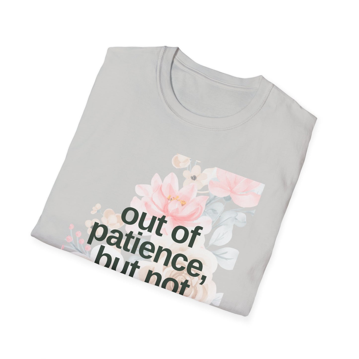 Floral Mom Quote T-Shirt - 'Out of Patience, But Not Snacks'