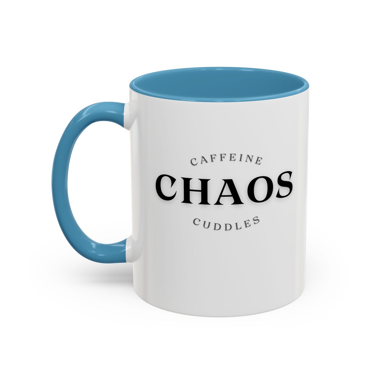 Caffeine, Chaos & Cuddles Mug – Funny Mom Coffee Gift for New Moms, Parents & Caregivers | Personalized Accent Mug