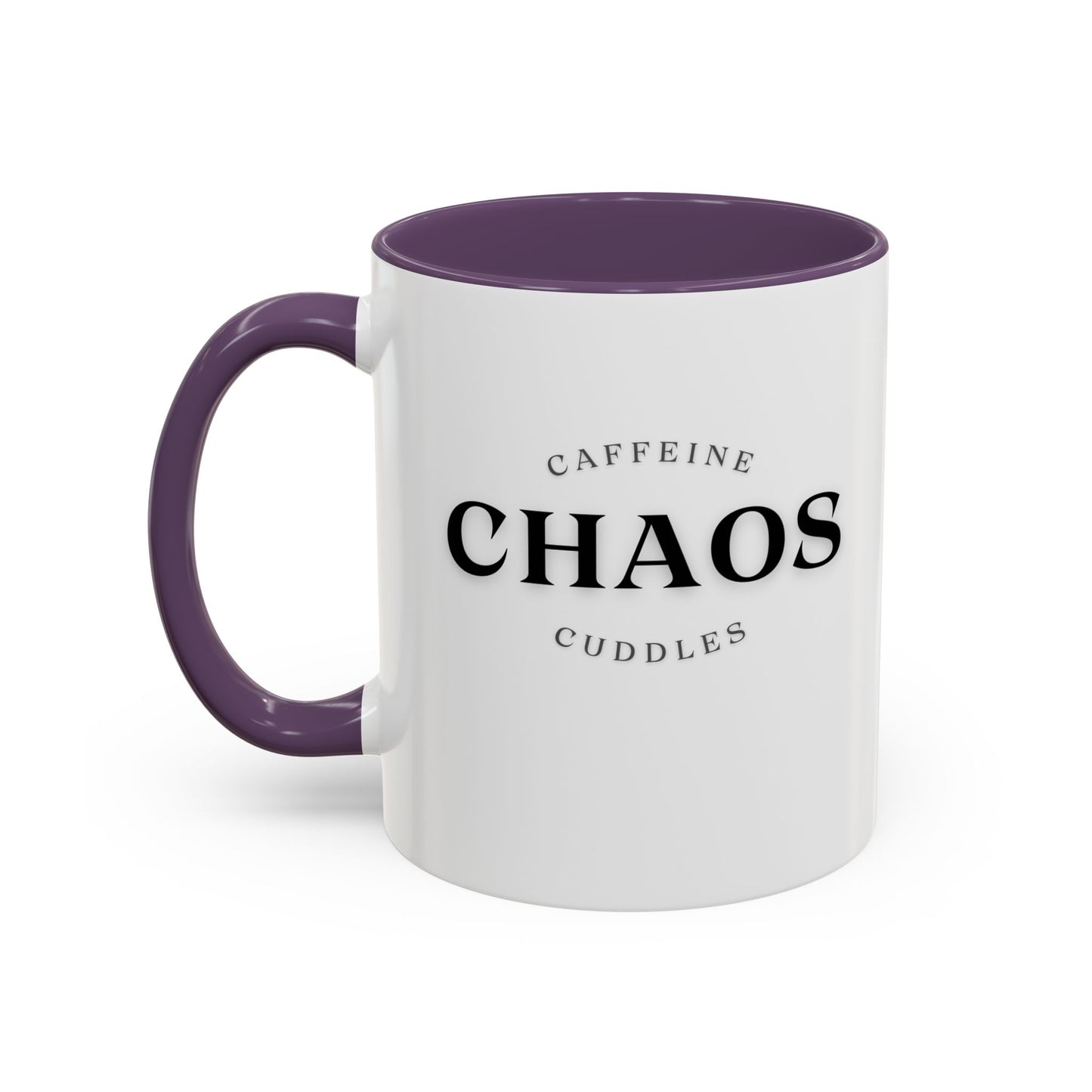 Caffeine, Chaos & Cuddles Mug – Funny Mom Coffee Gift for New Moms, Parents & Caregivers | Personalized Accent Mug