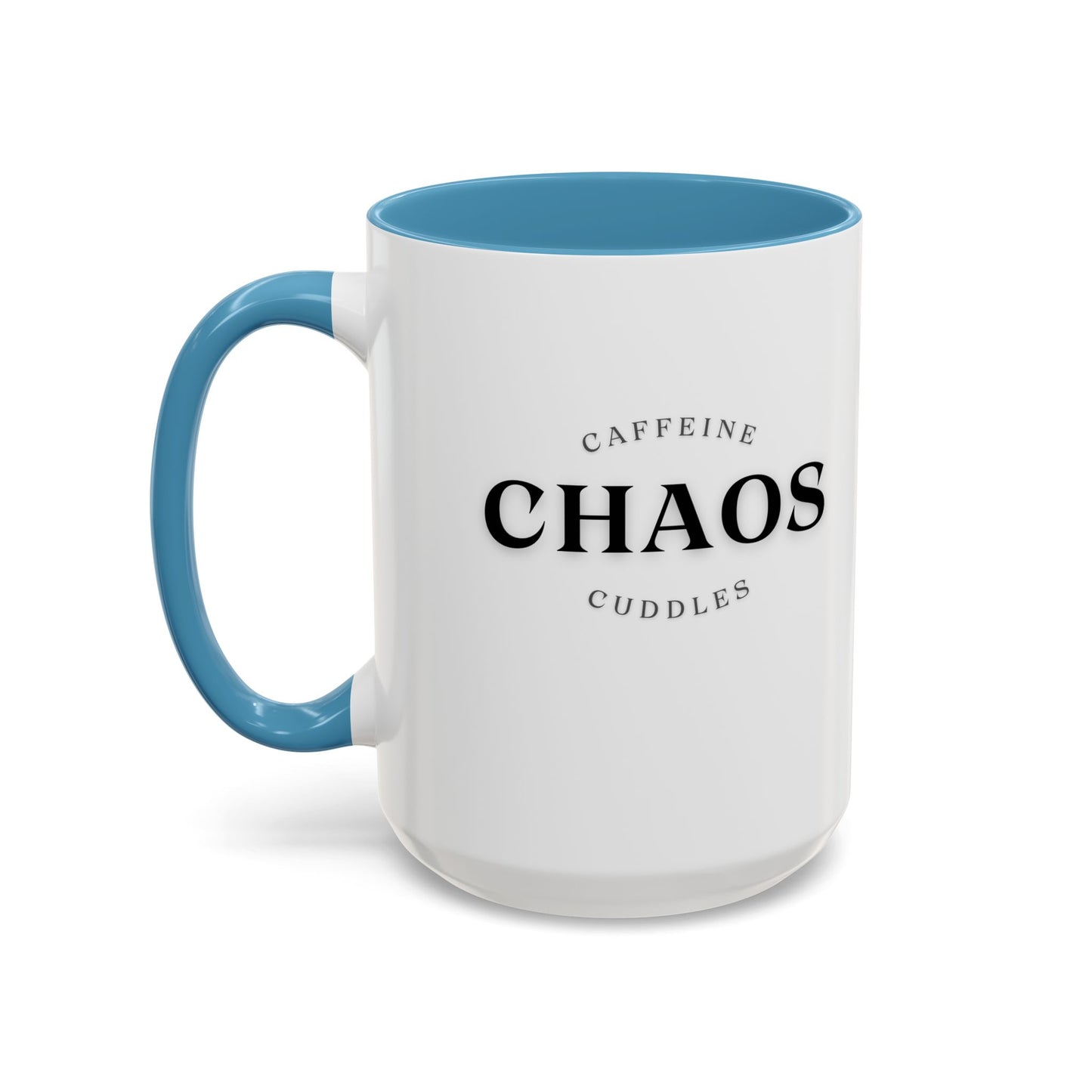 Caffeine, Chaos & Cuddles Mug – Funny Mom Coffee Gift for New Moms, Parents & Caregivers | Personalized Accent Mug