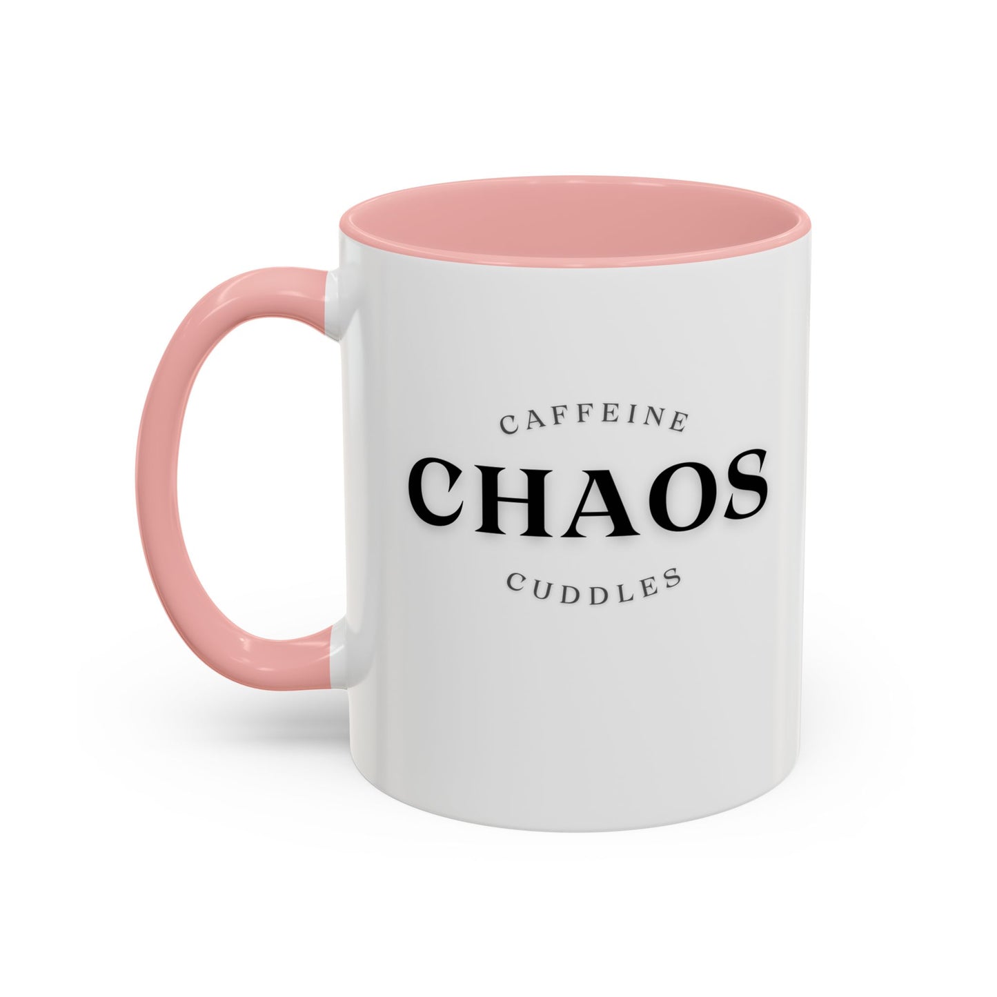 Caffeine, Chaos & Cuddles Mug – Funny Mom Coffee Gift for New Moms, Parents & Caregivers | Personalized Accent Mug