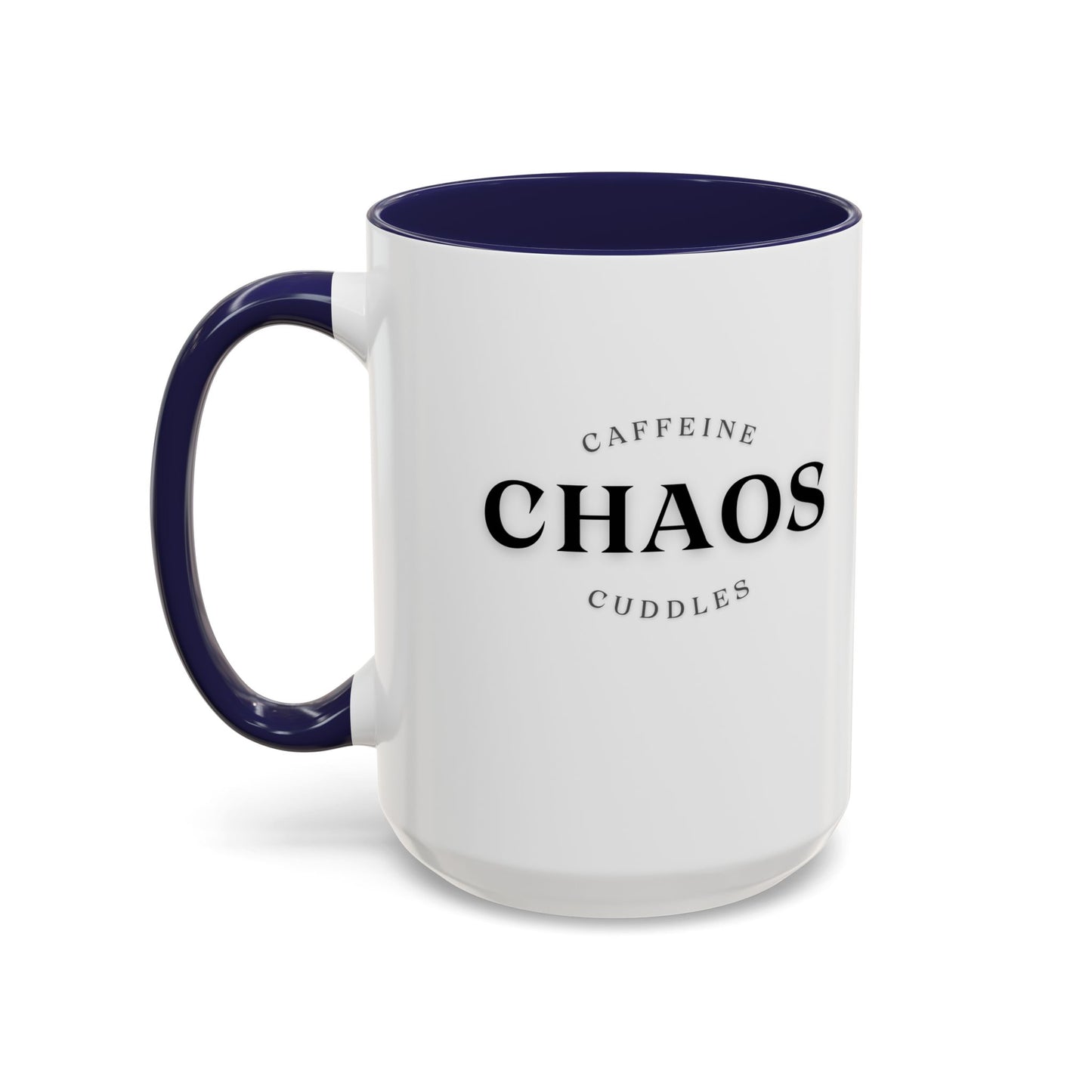 Caffeine, Chaos & Cuddles Mug – Funny Mom Coffee Gift for New Moms, Parents & Caregivers | Personalized Accent Mug