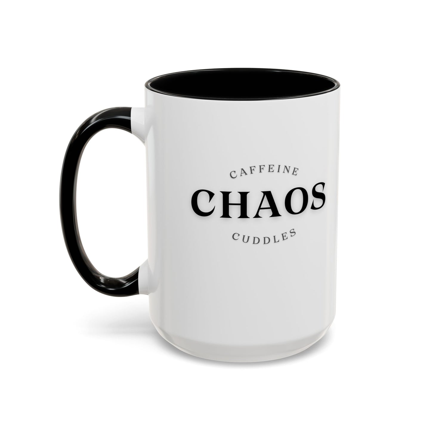 Caffeine, Chaos & Cuddles Mug – Funny Mom Coffee Gift for New Moms, Parents & Caregivers | Personalized Accent Mug