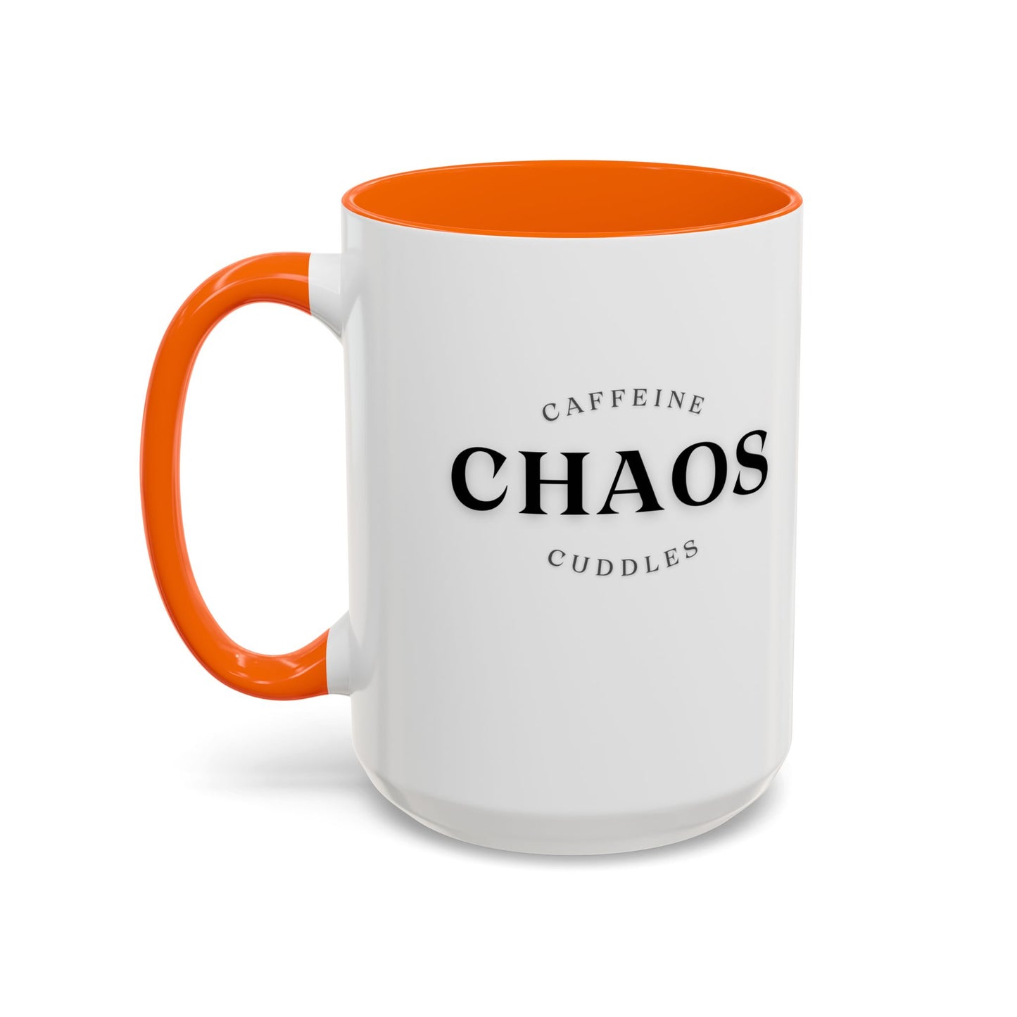 Caffeine, Chaos & Cuddles Mug – Funny Mom Coffee Gift for New Moms, Parents & Caregivers | Personalized Accent Mug