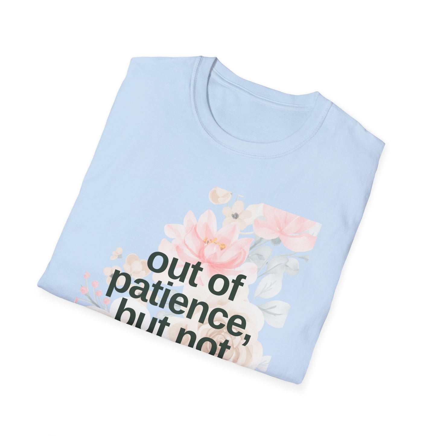 Floral Mom Quote T-Shirt - 'Out of Patience, But Not Snacks'