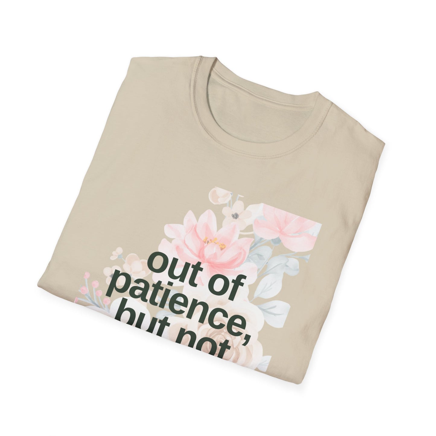 Floral Mom Quote T-Shirt - 'Out of Patience, But Not Snacks'