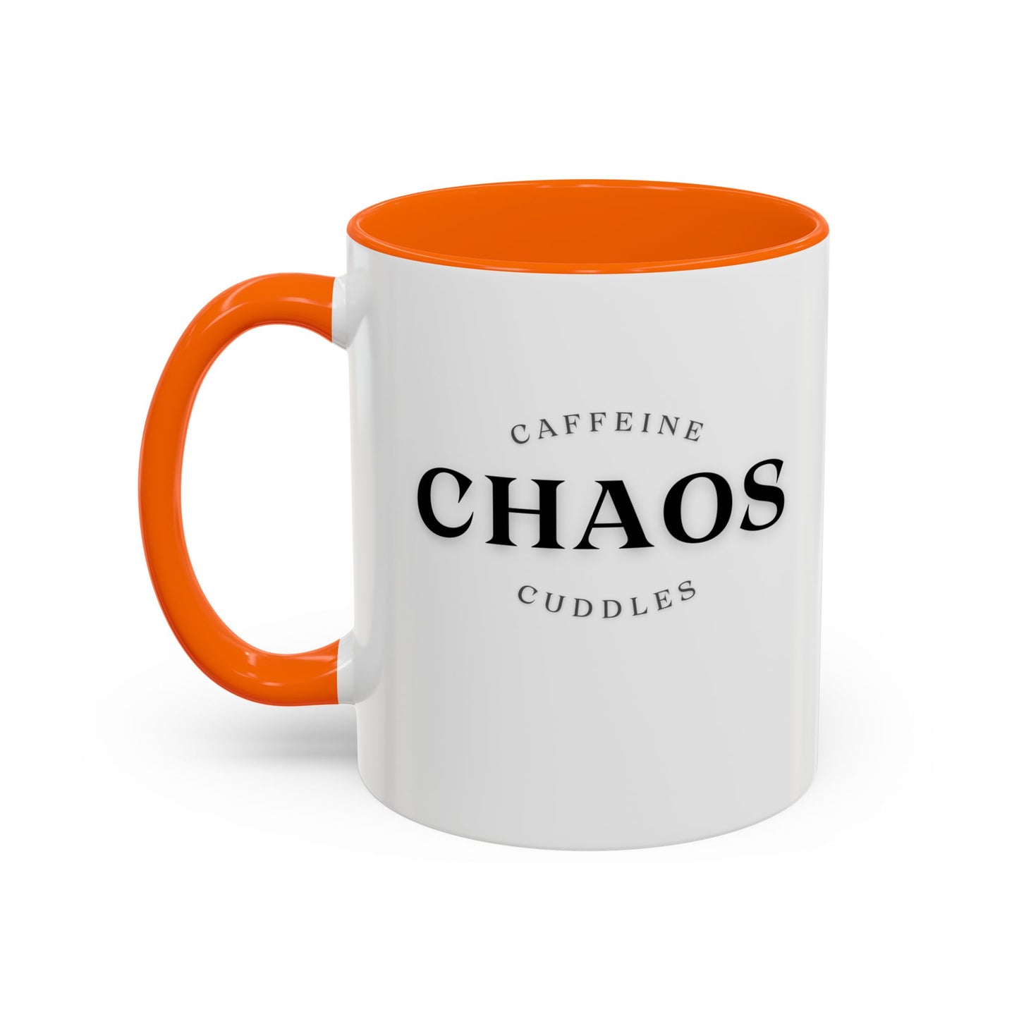Caffeine, Chaos & Cuddles Mug – Funny Mom Coffee Gift for New Moms, Parents & Caregivers | Personalized Accent Mug