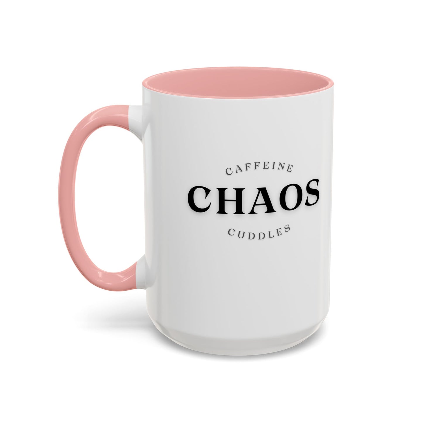 Caffeine, Chaos & Cuddles Mug – Funny Mom Coffee Gift for New Moms, Parents & Caregivers | Personalized Accent Mug